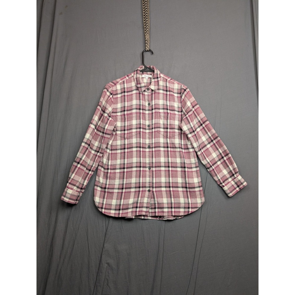 Madewell Womens Pink Plaid Flannel Button Down Shirt Size‎ Medium
